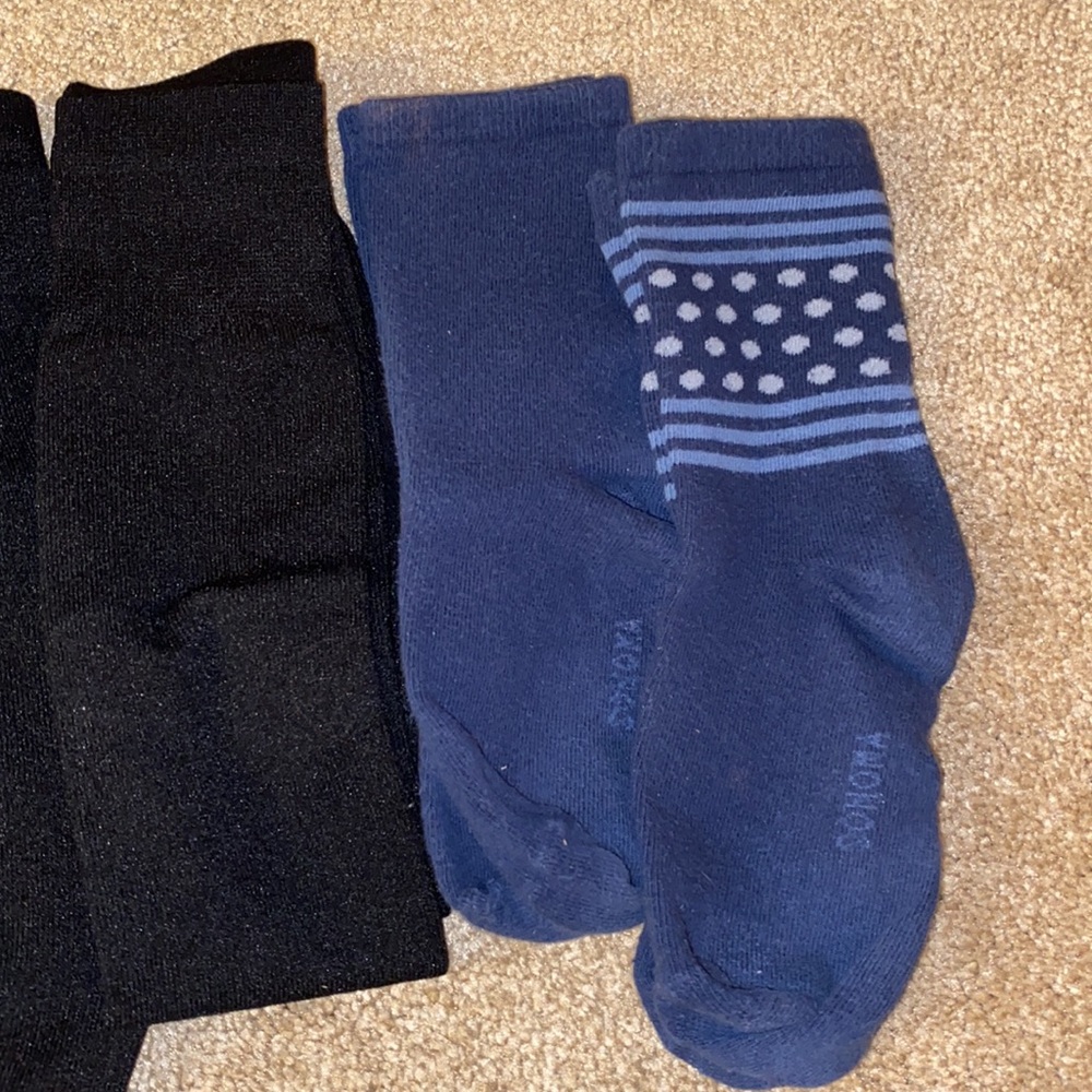 14 pairs of black socks, no holes. Some ankle socks, some long socks. - Picture 6 of 6